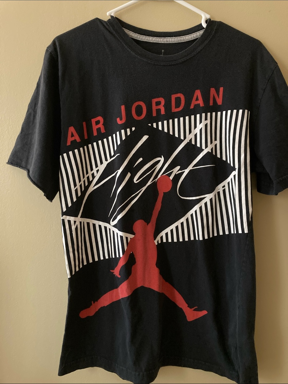 Air Jordan Flight Black T shirt with Red & White Jumpman Graphic y2k vintage 90s